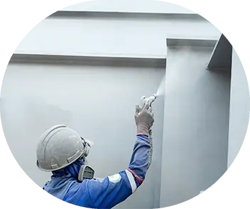 Applying intumescent paint tested to Canadian fire endurance standard CAN/UL S101-14.